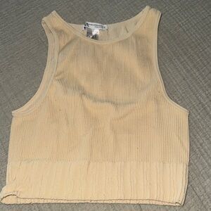 Zara Light Yellow Ribbed Crop Tank